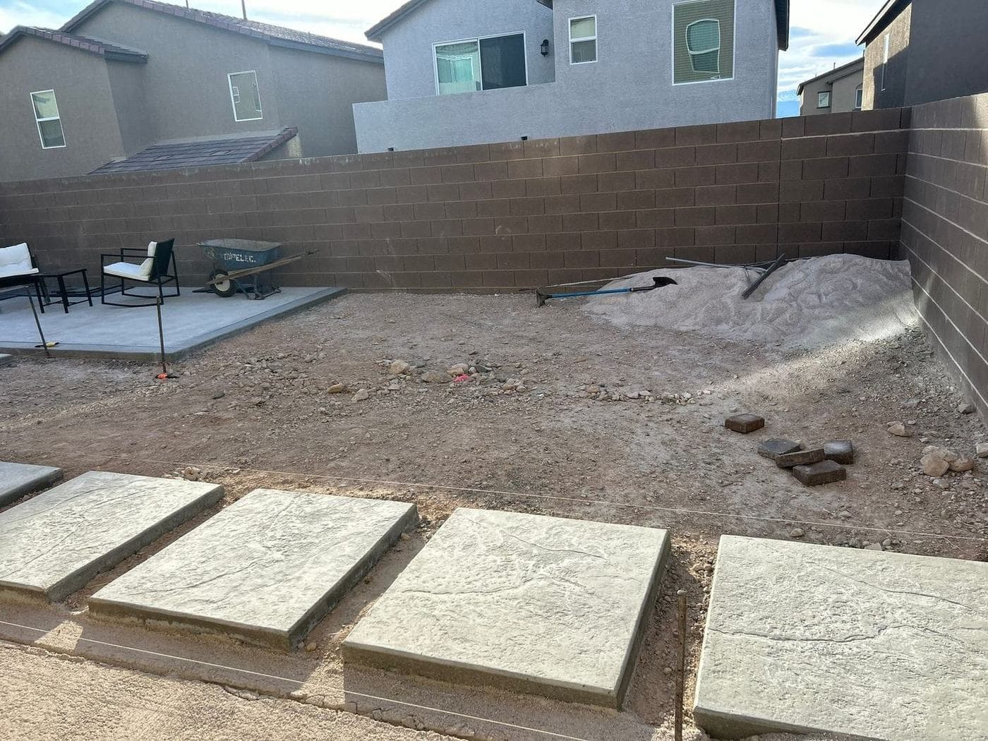 Concrete to pavers — before