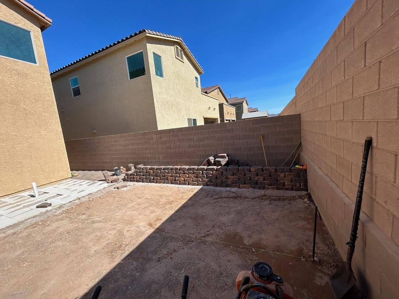 Dirt yard to finished landscape — before