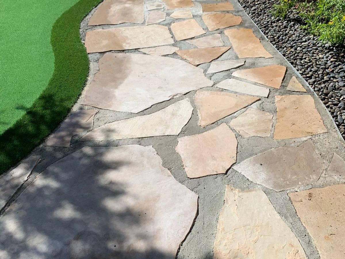 Backyard Putting Green & Flagstone Path — after 2
