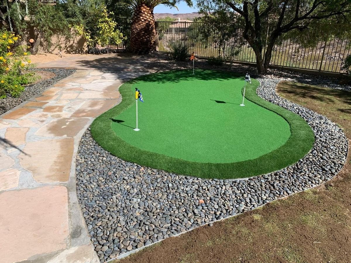 Backyard Putting Green & Flagstone Path — after 3