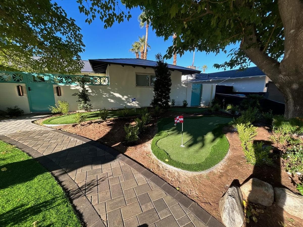 Backyard Putting Green & Flagstone Path — after 4