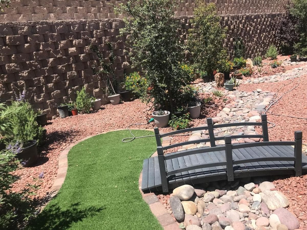 Desert Landscape With Dry Riverbed & Bridge — after 3