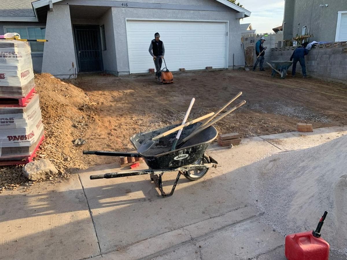 Driveway Extension & Rock Conversion — before