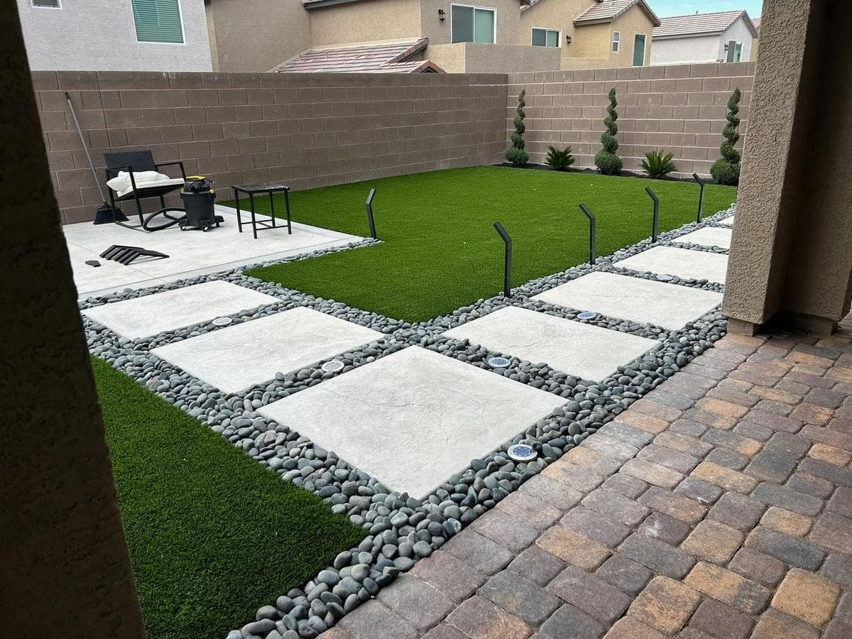 Backyard Rebuild: Paver Patio, Turf & Stone — Las Vegas Valley