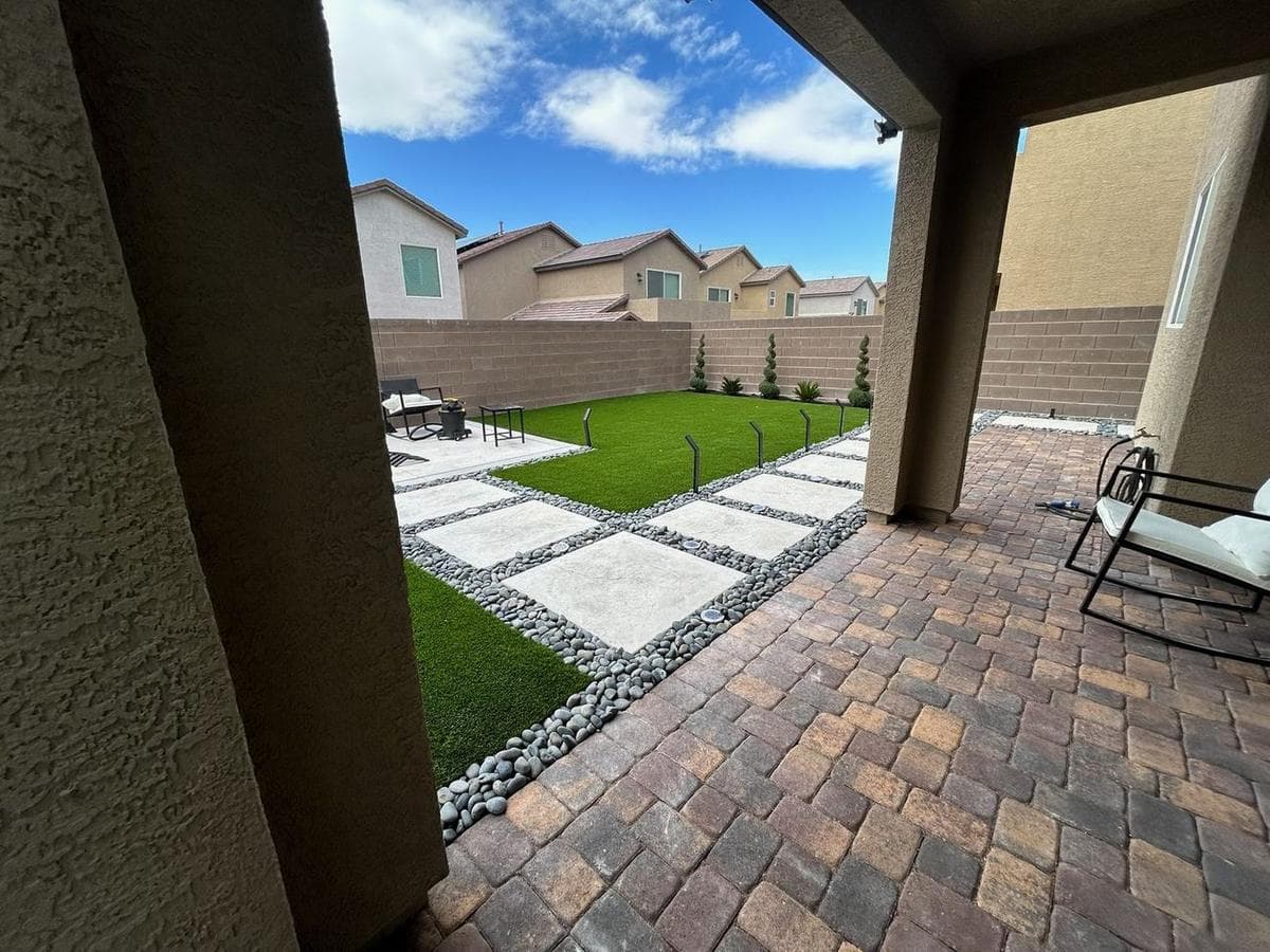 Backyard Rebuild: Paver Patio, Turf & Stone — after 3