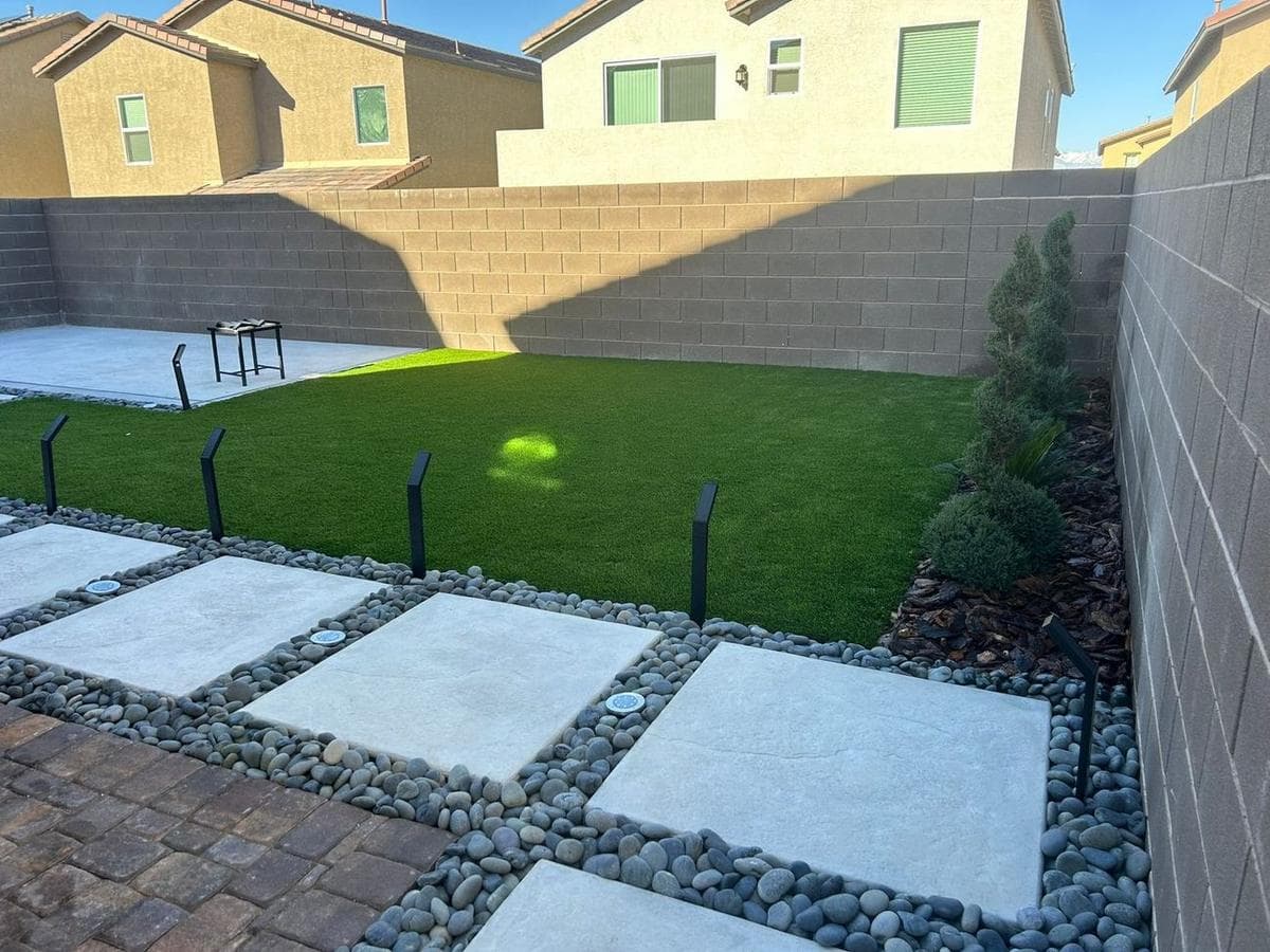 Backyard Rebuild: Paver Patio, Turf & Stone — after 5